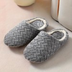 Cozy Women's Plush Indoor Slippers - Warm, Non-Slip, Closed Toe Home Shoes