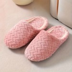 Cozy Women's Plush Indoor Slippers - Warm, Non-Slip, Closed Toe Home Shoes