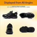 Steel Toe Shoes for Men Women Safety Work Shoes with Cushioned Sole Lightweight Breathable Slip-on Safety Sneakers Industrial Construction Non-Slip Work Footwear