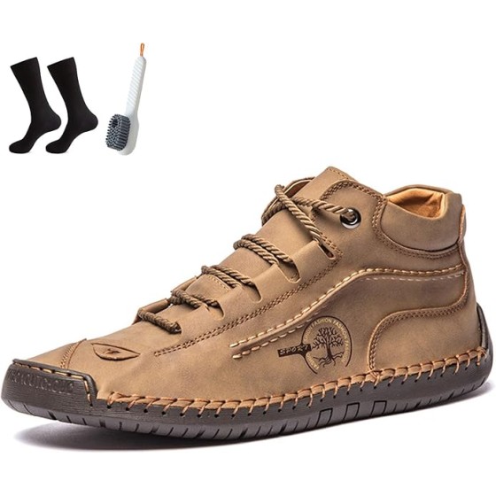 Zenfaze Orthopedic Shoes for Men, Handcrafted Retro Pigskin Boots, Slip On Orthopedic Hiking Sneakers