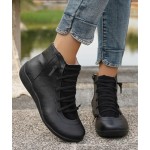 Women's Waterproof Combat Boots Casual Ankle Boots Fashion Round Toe Slip On Elastic Fall Booties Shoes