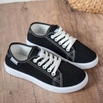 Women's Fashion Canvas Sneakers Casual Tennis Shoes Low Top Lace Up Sneakers Walking Shoes for Women