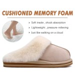 KuaiLu Womens Fluff Dual Memory Foam Slippers Ladies Cozy Arch Support Warm Scuff Slippers Slip on Comfy Winter House Shoes with Non-Slip Indoor Outdoor Hard Sole