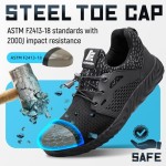Furuian Steel Toe Indestructible Shoes Men Women Lightweight Puncture Resistant Safety Work Shoes Sneakers for Construction Working Breathable