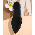 Women's Flats Pointed Toe Bow Knit Ballet Flat Shoes Comfortable Dressy Mesh Slip On Ballerina Flats for Women