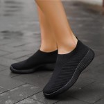 Womens Slip on Walking Shoes Comfort Breathable Workout Shoes Non-Slip Tennis Running Sneakers Knit Upper
