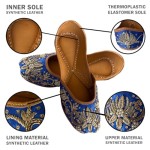 Indian Traditional Flats for Women Dressy Comfortable - Phulkari Khussa, Handmade Punjabi Jutti Ethnic Moajris for Casual & Festive Occasions