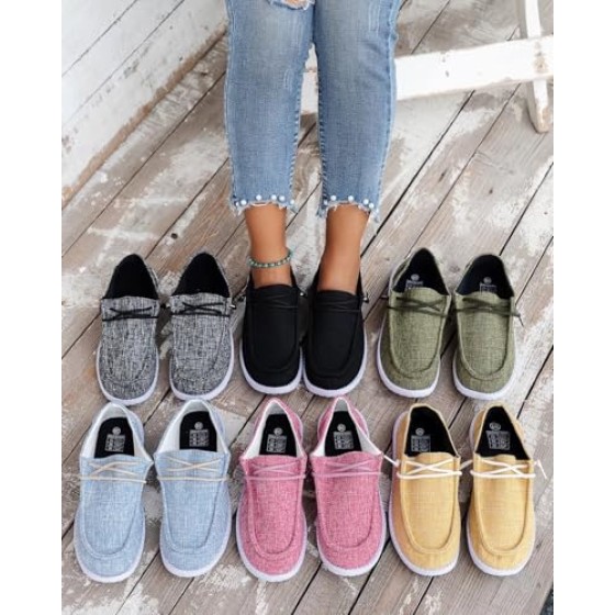 Wide Width Breathable Slip-On Walking Shoes - Comfortable Low-Cut Travel Sneakers