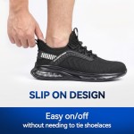 Furuian Steel Toe Shoes for Men Women Lightweight Cushion Sneakers Slip Resistant Safety Work Shoes Indestructible Sneakers