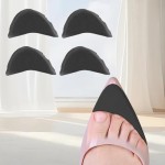 Shoe Toe Inserts for Loose Shoes - 4 Pairs Cushioned Foam Fillers for Women & Men(4Black)