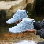 Winter Barefoot Boots Women Men Hiking Shoes, Waterproof Warm Fur Lined Zero Drop Boots Non-Slip Wide Toe Box Comfortable Hike Barefoot Shoes Walking Outdoor Footwear