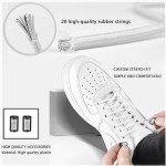 Generic Elastic No-Tie Shoe Laces (White, 2 Pair)